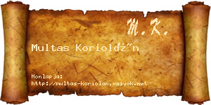 Multas Koriolán névjegykártya